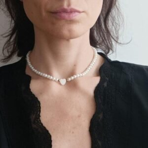 Colier choker elegant cu perl