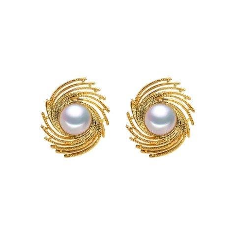 Cercei Auriu Spirală cu Perlă 68A31C1285 - imagine 7