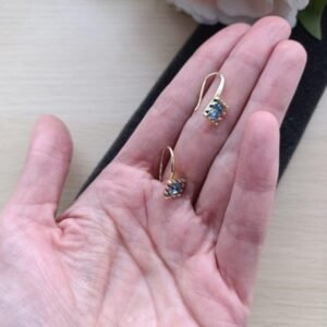 Cercei Inox Placat cu Aur – Piatra Albastră 68D12C1335