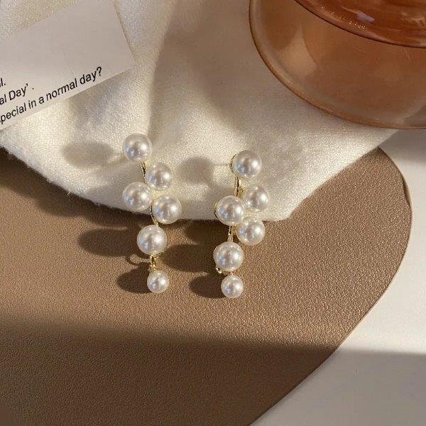 Cercei cu Perle Albe – Model Elegant 68D12C1338 - imagine 2