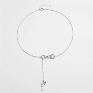 Colier Argintiu cu Cătușe și Pandantiv Pistol 68D12O1344