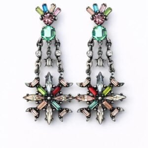 Cercei Statement Multicolori cu Cristale și Design Floral 68A14C1384