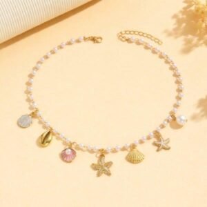 Colier cu perle și pandantive marine 71D13O1428