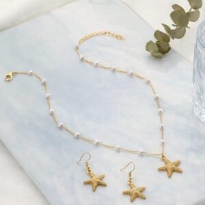 Set colier și cercei cu stea de mare 71D14S1431
