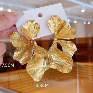 Cercei aurii lungi tip frunză 69D12C1416