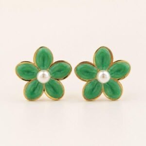 Cercei floare din oțel inoxidabil cu perlă decorativă 72D14C1609