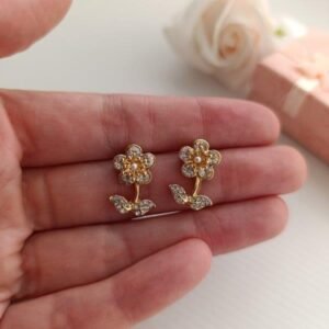 Cercei Floare cu Cristale Zirconia și Perluță 68D14C1473