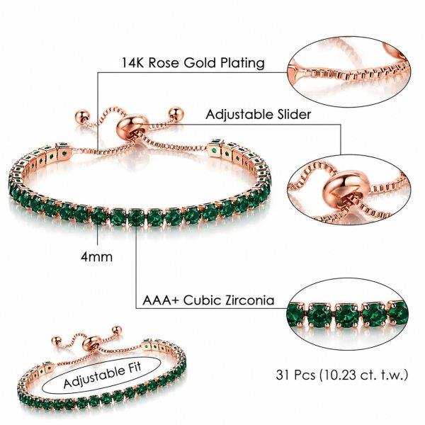 Brățară tenis reglabilă, cu pietre zirconiu 68D15B1488 - imagine 3