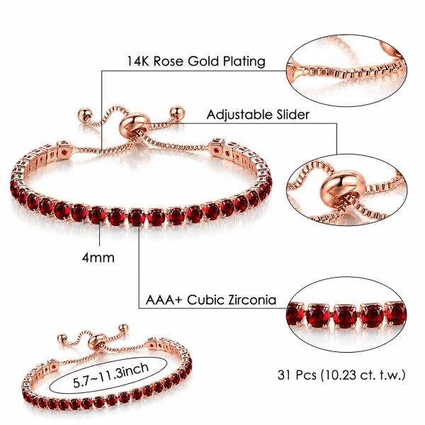 Brățară tenis reglabilă, cu pietre zirconiu 68D15B1491 - imagine 3