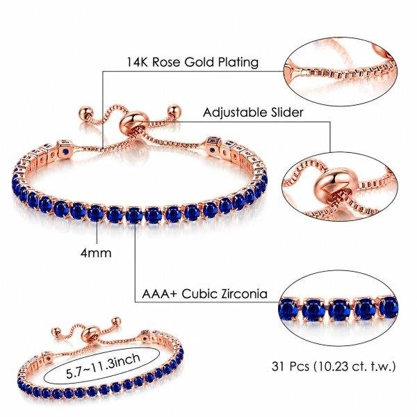 Brățară tenis reglabilă, cu pietre zirconiu 68D15B1492 - imagine 3