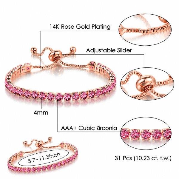 Brățară tenis reglabilă, cu pietre zirconiu 68D15B1493 - imagine 3