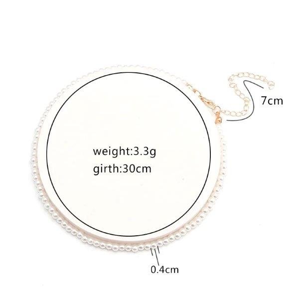 Colier choker cu perle artificiale mici 72A31O1624 - imagine 2
