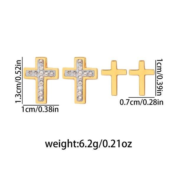 Set 2 perechi de cercei cruce din oțel inoxidabil 72D12C1597 - imagine 2