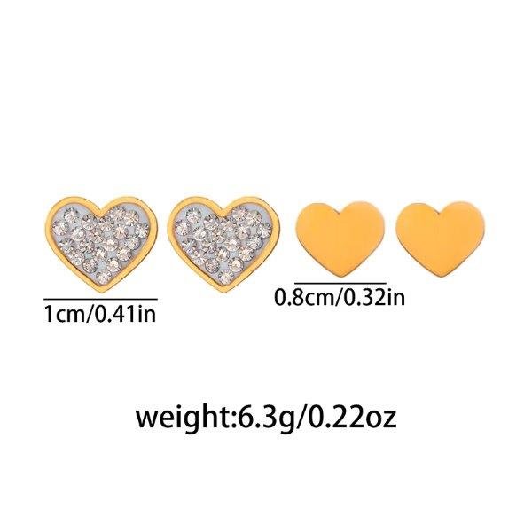 Set 2 perechi de cercei inimă din oțel inoxidabil 72D12C1600 - imagine 2