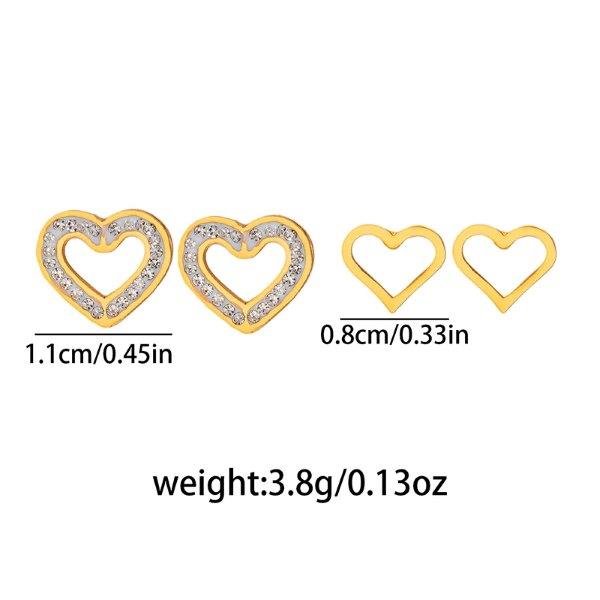 Set 2 perechi de cercei inimă din oțel inoxidabil 72D12C1602 - imagine 2