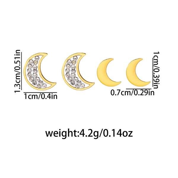Set 2 perechi de cercei semiluna din oțel inoxidabil 72D12C1601 - imagine 2